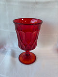 Set Of 4 Noritake Perspective Style Ruby Red Water Glass Goblets, Glow