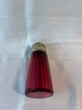 Victorian Cranberry Glass Paneled Sugar Shaker Muffineer Silver Plated