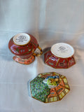 Tracy Porter Artesian Road Hand Painted Sugar Bowl Dish And Creamer