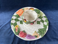 Hand-painted Vegetable Basket Chip N’ Dip Set