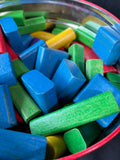 Assorted Lot Of Wooden Playing Blocks