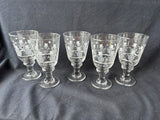 Set Of 5 Libbey Snowman Clear Glasses