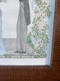 Signed Couple Holding Hands Original Drawing