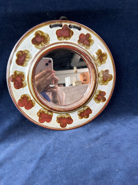 Round Pottery Accent Mirror