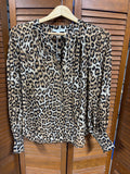 Chicos Leopard Print Button Up Blouse, Size 0