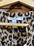 Chicos Leopard Print Button Up Blouse, Size 0