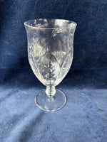 Set Of 7 Libbey Rock Sharpe Cambria Cut Stem Low Water Goblets