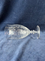 Set Of 7 Libbey Rock Sharpe Cambria Cut Stem Low Water Goblets