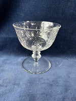 Set Of 5 Etched Sherbet Glasses