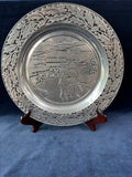 Set Of 3 RWP Wilton Pewter Christmas Plates, Years 1978,1979,1981