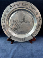 Set Of 3 RWP Wilton Pewter Christmas Plates, Years 1978,1979,1981