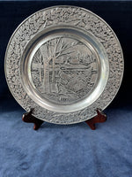 Set Of 3 RWP Wilton Pewter Christmas Plates, Years 1978,1979,1981