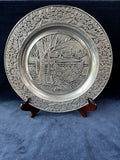 Set Of 3 RWP Wilton Pewter Christmas Plates, Years 1978,1979,1981