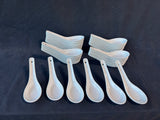 Lot of 35 Porcelain Asian Inspired Soup Spoons
