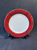 Set Of 6 Gold/Red Tone Linen N Things Plates