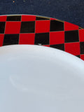 Set Of 6 Gold/Red Tone Linen N Things Plates