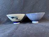 Set Of 12 Blue/White Porcelain Rive Bowls