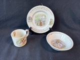 Beatrix Potter Mrs Tiggy Winkle Wedgwood 3 Pc Child's Nursery Set