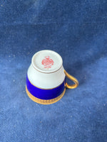 Minton Cobalt & Gold Encrusted Demitasse Cup & Saucer