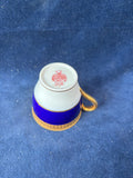 Minton Cobalt & Gold Encrusted Demitasse Cup & Saucer