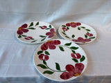 Set Of 3 Blue Ridge Southern Pottery Red Nocturne Plates