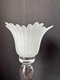 Flower Shape Frosted Glass Stem Candle Holder / Vase (2 Available, Priced Individually)