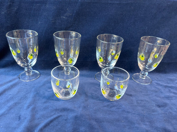 Lot Of 6 Pineapple Glasses
