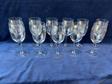 Set Of 11 Etched Wine Glasses