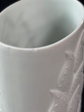 Kaiser White Bisque Porcelain Vase Modernist Leaf Design *Read Description*