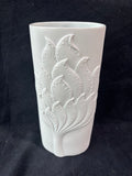 Kaiser White Bisque Porcelain Vase Modernist Leaf Design *Read Description*