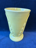 Yellow Ceramic Vase With Banana Leaf Design