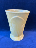 Yellow Ceramic Vase With Banana Leaf Design