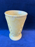Yellow Ceramic Vase With Banana Leaf Design