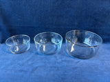 Lot Of 3 Clear Glass Mixing Bowls