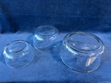 Lot Of 3 Clear Glass Mixing Bowls