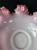 Fenton Style Peach Crest Bowl Ruffled Edges