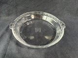 Pyrex Ruffled Edge Clear Glass Deep Pie Dish