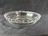 Pyrex Ruffled Edge Clear Glass Deep Pie Dish