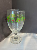 Set Of 5 Holly Berry Christmas Glass Goblets (2 Sets Available, Priced Individually)