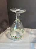 Set Of 5 Holly Berry Christmas Glass Goblets (2 Sets Available, Priced Individually)