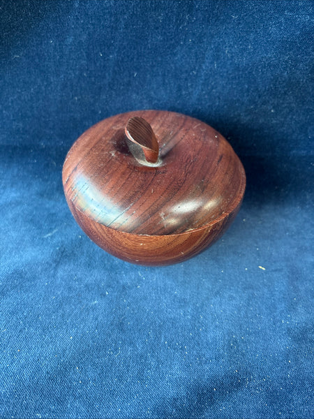 (A)Hand Turned Apple Shaped Trinket Box