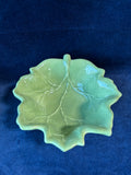 Set Of 3 Avellino Green by Tabletops Gallery Soup Bowl Embossed Leaf Shaped