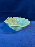 Set Of 3 Avellino Green by Tabletops Gallery Soup Bowl Embossed Leaf Shaped