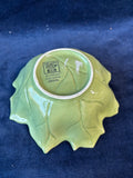 Set Of 3 Avellino Green by Tabletops Gallery Soup Bowl Embossed Leaf Shaped