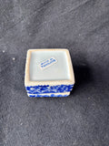 Ceramic Blue And White Square Trinket Box