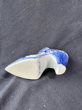 Victorian Style Boot Vase Cobalt Blue & White Porcelain