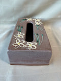 Floral Pottery Tissue Box Cover; Signed *Read Description*