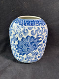 Andrea by Sadek Blue and White Porcelain Oval Floral Vase