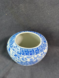 Andrea by Sadek Blue and White Porcelain Oval Floral Vase