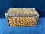 Lidded Woven Wicker Basket